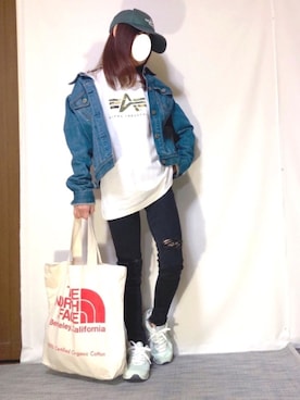「Alpha Industries（アルファインダストリーズ）のアイテム（トップス）」を使った、kaop🐣さん（レディース・150cm）の春コーディネート