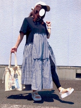 「キャップ女子」｜kaop🐣さん（レディース・150cm）の夏コーディネート