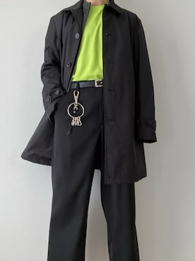「コート」｜「アイテム（ライダースジャケット）」を使った、あっちゃんさん（メンズ・170cm）の春コーディネート