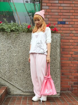 「Katie（ケイティ）のアイテム（バッグ）」を使った、missribbonciciさん（レディース・160cm）の夏コーディネート