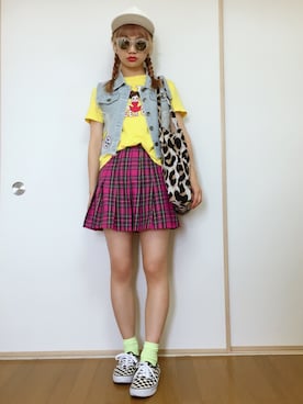 「onespo（ワンスポ）のアイテム（帽子）」を使った、missribbonciciさん（レディース・160cm）の夏コーディネート