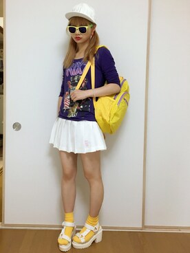 「onespo（ワンスポ）のアイテム（帽子）」を使った、missribbonciciさん（レディース・160cm）の夏コーディネート