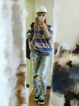 「onespo（ワンスポ）のアイテム（帽子）」を使った、missribbonciciさん（レディース・160cm）の夏コーディネート