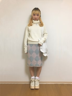 「Katie（ケイティ）のアイテム（バッグ）」を使った、missribbonciciさん（レディース・160cm）の冬コーディネート