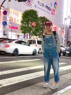 「Abercrombie&Fitch（アバークロンビーアンドフィッチ）のアイテム（帽子）」を使った、missribbonciciさん（レディース・160cm）の夏コーディネート
