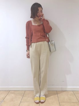 「mystic（ミスティック）のアイテム（ニット/セーター、オレンジ系）」を使った、Natsuki_tanakaさん（レディース・162cm）の秋コーディネート