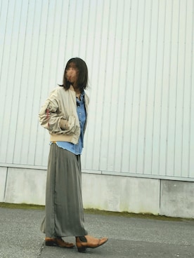 「Alpha Industries（アルファインダストリーズ）のアイテム（MA-1）」を使った、taeさん（レディース・165cm）の秋コーディネート