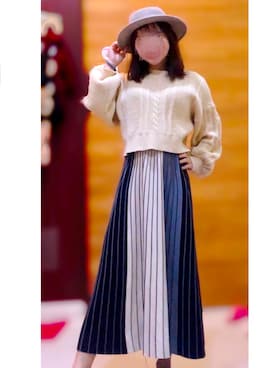 「通勤穿搭」｜「アイテム（帽子）」を使った、Yui Chuさん（レディース・152cm）の冬コーディネート