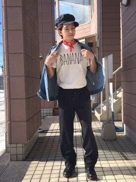 Matsuda  Kazukiさんの「プリント半袖Tシャツ」を使ったコーディネート