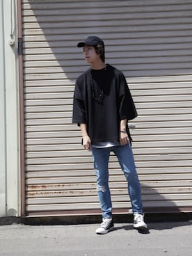 「ZIP FIVE（ジップファイブ）のアイテム（ネックレス）」を使った、Matsuda  Kazukiさん（メンズ・177cm）の春コーディネート