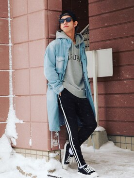 「MARBLES（マーブルズ）のアイテム（帽子）」を使った、Matsuda  Kazukiさん（メンズ・177cm）の冬コーディネート