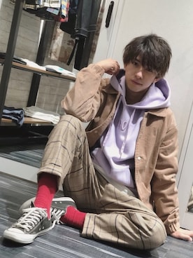 「アイテム（ブルゾン）」を使った、Matsuda  Kazukiさん（メンズ・177cm・30代）の冬コーディネート