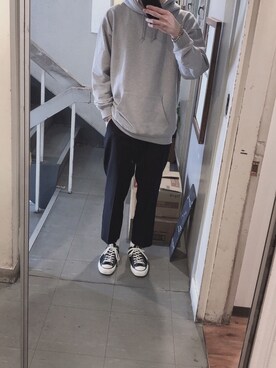 「BEAMS（ビームス）のBEAMS / ルーズシルエット パーカ（パーカー）」を使った、ゴンさん（メンズ・175cm）の春コーディネート