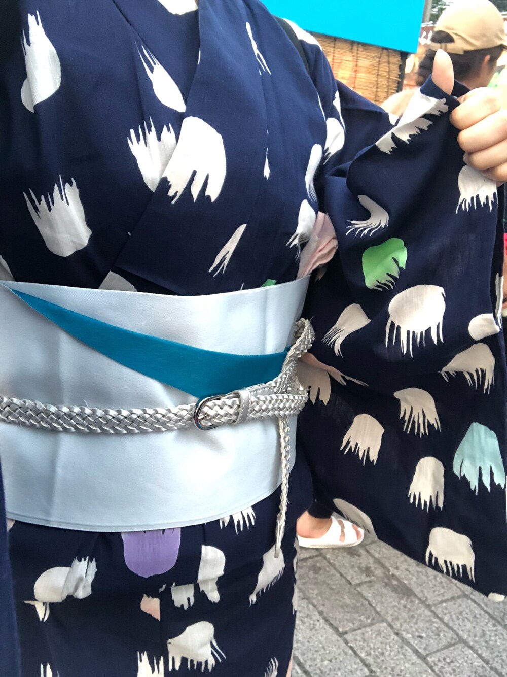 「浴衣、浴衣女子、帯締めベルト」｜「TSUMORI CHISATOのアイテム（浴衣、ブルー系）」を使った、ささのはさん（レディース・153cm）の秋コーディネートの1枚目の写真