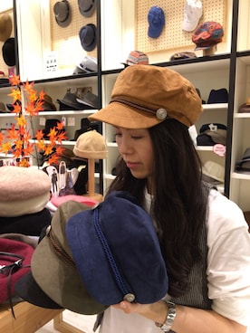 「マリンキャップ」｜14+ イオンモール羽生店 スタッフさん（レディース・156cm）の秋コーディネート