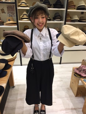 「アイテム（キャスケット）」を使った、14+ イオンモール羽生店 スタッフさん（レディース・160cm）の夏コーディネート