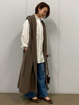 「human woman（ヒューマンウーマン）のアイテム（デニムパンツ）」を使った、mikaさん（レディース・158cm）の秋コーディネート