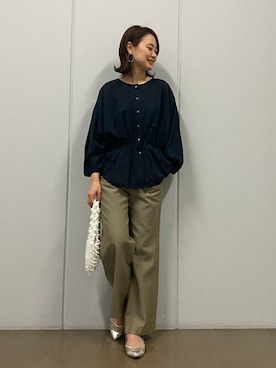 「アイテム（バッグ、ホワイト系）」を使った、mikaさん（レディース・158cm）の春コーディネート