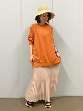 「お出掛けコーデ」｜「アイテム（帽子）」を使った、mikaさん（レディース・158cm）の春コーディネート