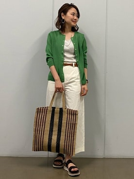 「白デニム」｜mikaさん（レディース・158cm）の春コーディネート