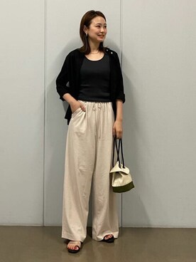 「アイテム（ハンドバッグ、グリーン系）」を使った、mikaさん（レディース・158cm）の夏コーディネート