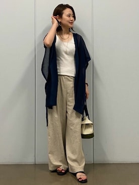 「アイテム（ハンドバッグ、グリーン系）」を使った、mikaさん（レディース・158cm）の夏コーディネート