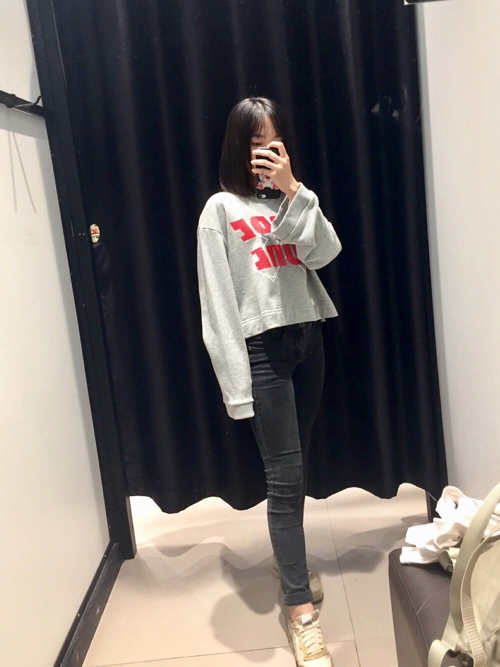 「11AMのアイテム（トップス、ホワイト系）」を使った、ChiL.kkさん（レディース・50cm）の秋コーディネートの1枚目の写真