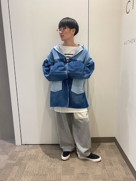 「CIAOPANIC TYPY（チャオパニックティピー）のアイテム（スウェットパンツ）」を使った、渋谷龍馬さん（メンズ・170cm）の春コーディネート