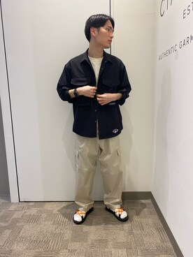 「CIAOPANIC TYPY（チャオパニックティピー）のアイテム（ノーカラージャケット）」を使った、渋谷龍馬さん（メンズ・170cm）の春コーディネート