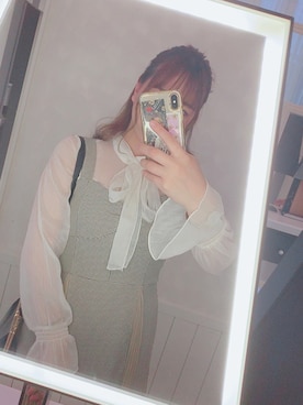 「ボウタイ」｜「アイテム（オールインワン・サロペット）」を使った、ゆなさん（レディース・162cm）の秋コーディネート