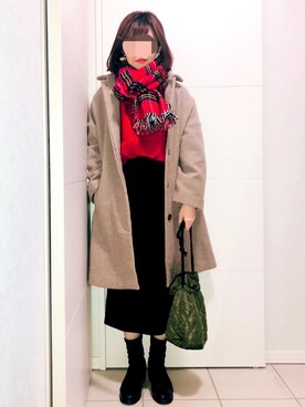 「Samansa Mos2（サマンサ モスモス）のアイテム（ステンカラーコート）」を使った、❁⃘asa❁⃘さん（レディース・150cm）の冬コーディネート