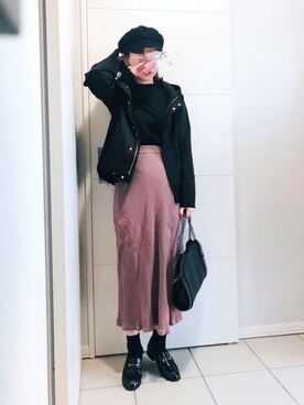 「くすみピンク」｜「アイテム（マウンテンパーカー）」を使った、❁⃘asa❁⃘さん（レディース・150cm）の春コーディネート
