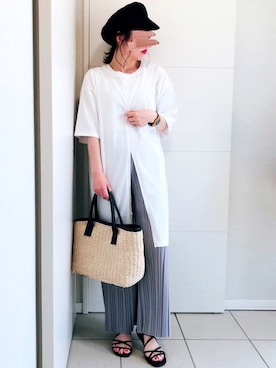 「reca（レカ）のアイテム（帽子）」を使った、❁⃘asa❁⃘さん（レディース・150cm）の夏コーディネート