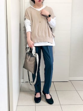 「SVEC（シュベック）のカンフーシューズ kung fu Shoes / ストラップパンプス（バレエシューズ）」を使った、❁⃘asa❁⃘さん（レディース・150cm）の秋コーディネート