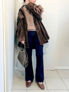 「GRL（グレイル）の2wayチェーンフラップバッグ（ハンドバッグ）」を使った、❁⃘asa❁⃘さん（レディース・150cm）の秋コーディネート