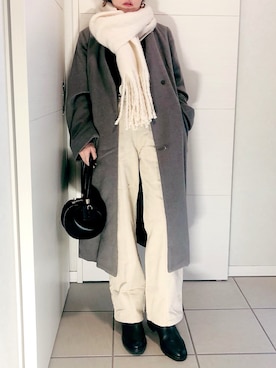 「SENSE OF PLACE by URBAN RESEAR」｜「アイテム（ノーカラーコート）」を使った、❁⃘asa❁⃘さん（レディース・150cm）の冬コーディネート