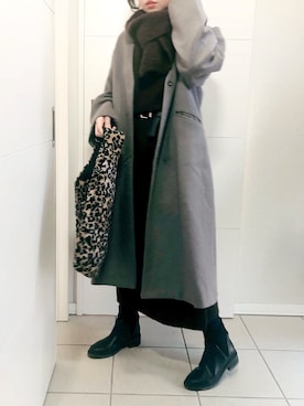 「SENSE OF PLACE by URBAN RESEARCH（センスオブプレイスバイアーバンリサーチ）のアイテム（ノーカラーコート）」を使った、❁⃘asa❁⃘さん（レディース・150cm）の冬コーディネート