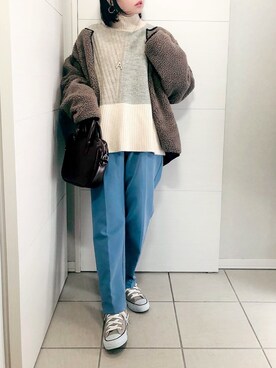 「SUGAR BISKET（シュガービスケット）のアイテム（ブルゾン）」を使った、❁⃘asa❁⃘さん（レディース・150cm）の冬コーディネート