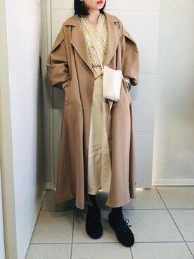 「AmbreNeige」｜「アイテム（トレンチコート）」を使った、❁⃘asa❁⃘さん（レディース・150cm）の冬コーディネート