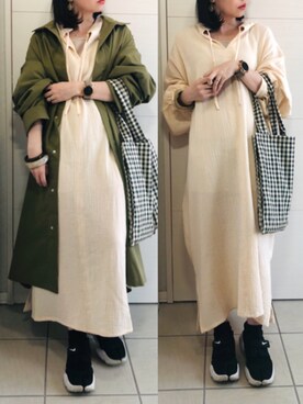「春めきシューズ」｜「アイテム（モッズコート）」を使った、❁⃘asa❁⃘さん（レディース・150cm）の春コーディネート