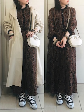 「サニーレーベル」｜「アイテム（トレンチコート）」を使った、❁⃘asa❁⃘さん（レディース・150cm）の春コーディネート