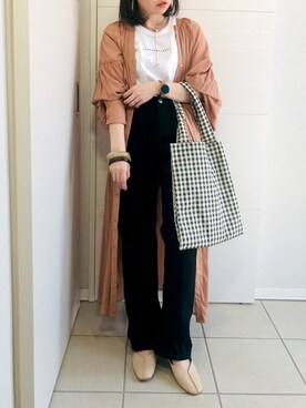 「M nort（エムノート）のアイテム（パンツ）」を使った、❁⃘asa❁⃘さん（レディース・150cm）の春コーディネート