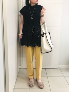 「SonnyLabel」｜「アイテム（スラックス）」を使った、❁⃘asa❁⃘さん（レディース・150cm）の春コーディネート