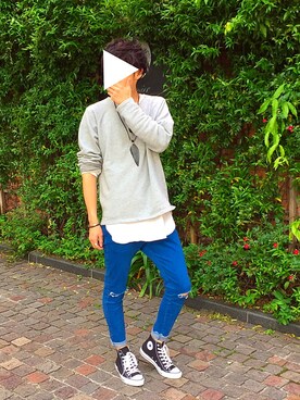 「ユナイテッドアローズ」｜「アイテム（スウェット）」を使った、YUMAさん（メンズ・180cm）の春コーディネート