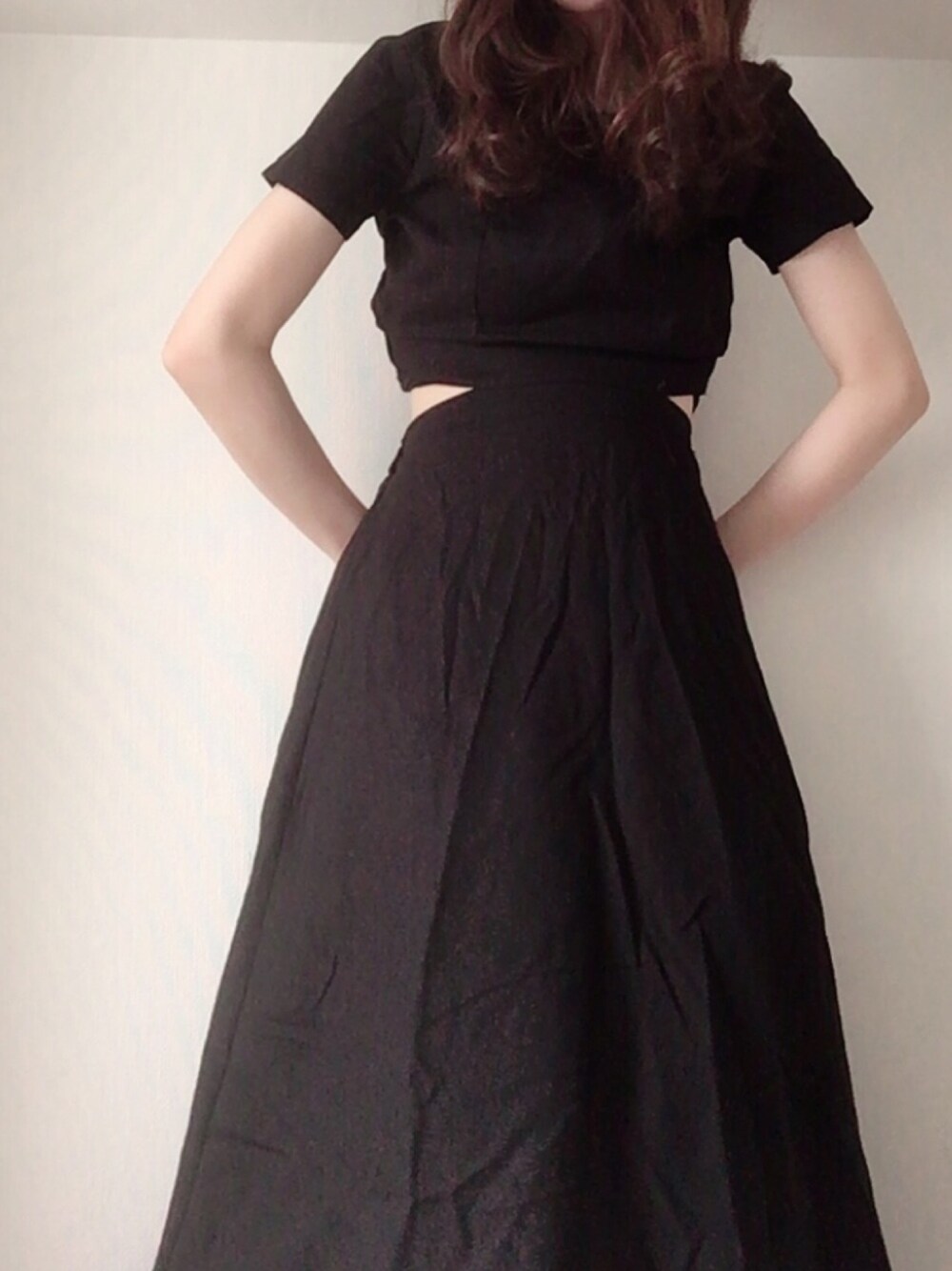 「dholic、ワンピース、ワントーンコーデ、夏コーデ、大人ガーリー、ディーホリック、ootd、オトナ女子、黒、黒コーデ」｜「DHOLICのバックカットアウトワンピース（ワンピース、ブラック系）」を使った、lilyさん（レディース・161cm）の夏コーディネートの1枚目の写真