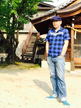 「TMT（ティーエムティー）のアイテム（シューズ）」を使った、Yutaka Shimaokaさん（メンズ・177cm）の春コーディネート