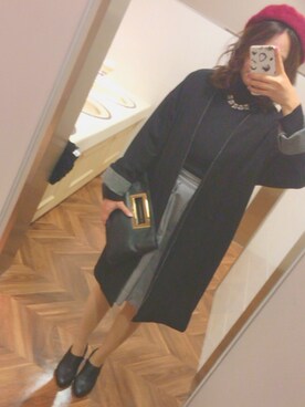 「COMME CA ISM（コムサイズム）のアイテム（その他アウター）」を使った、yu-riさん（レディース・156cm）の冬コーディネート