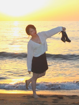 「撮影」｜「アイテム（帽子）」を使った、yu-riさん（レディース・157cm）の春コーディネート