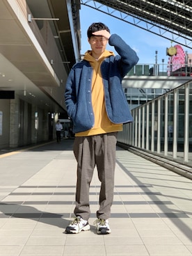 「Gramicci（グラミチ）のアイテム（パーカー）」を使った、Yusuke Nakajimaさん（メンズ・176cm）の秋コーディネート