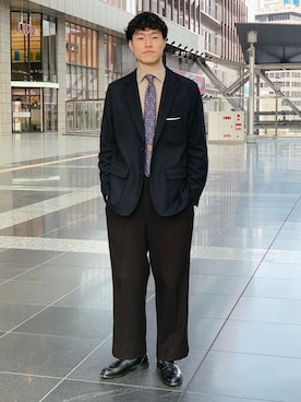 「アイテム（フォーマルスーツ/小物）」を使った、Yusuke Nakajimaさん（メンズ・176cm・20代）の冬コーディネート